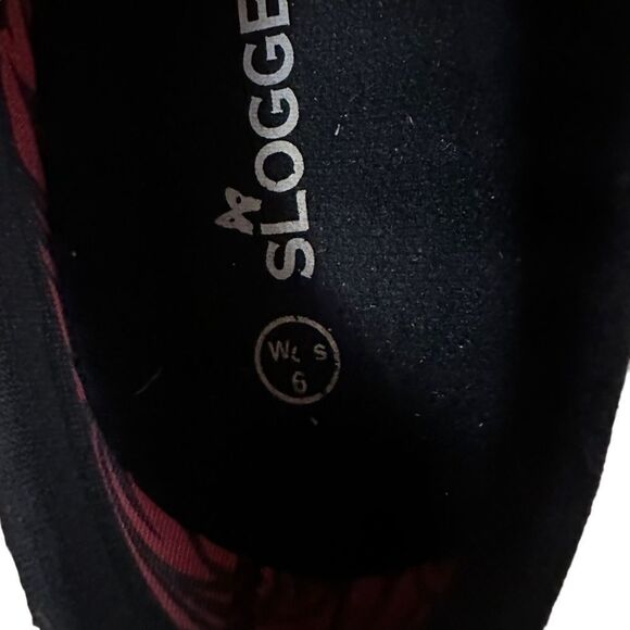 Sloggers ~ Waterproof Clog Shoe ~ Slip On ~ Casual Floral Red Pattern ~ size 6 - Picture 4 of 7